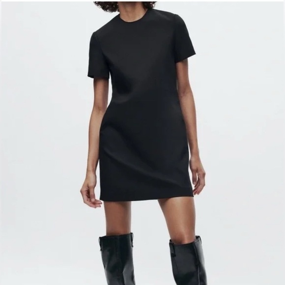 Zara Dresses & Skirts - Zara/ Faux leather & suede/ Black midi dress/ Size US S